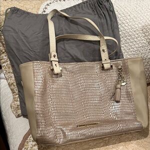 Brahmin Tan Shoulder Bag with Textured Design